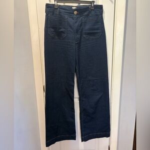 Maeve The Colette High Waisted Wide Leg Dark Blue Women Jeans 32 Tall